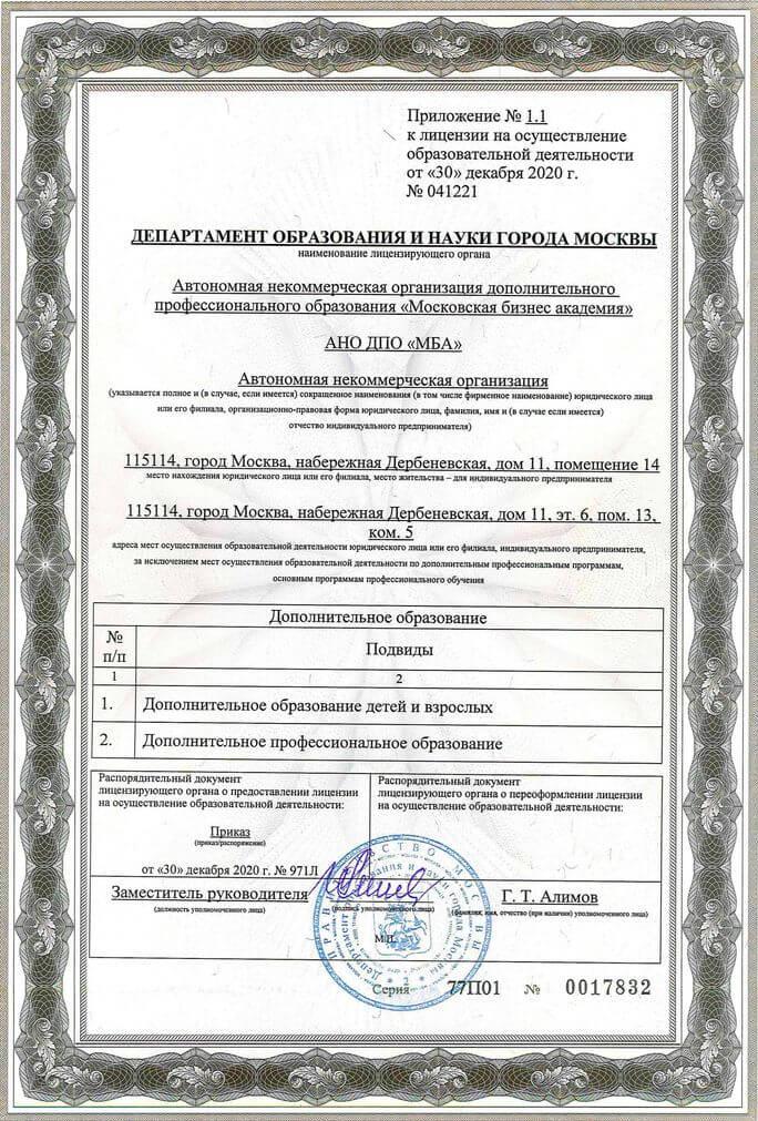 Приложение №1.1